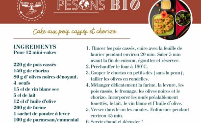 Cake pois cassés chorizo Pesons Bio